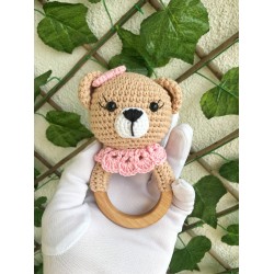 Kız Ayıcık Çıngırak Akçaağaç Halka Amigurumi ipek-949